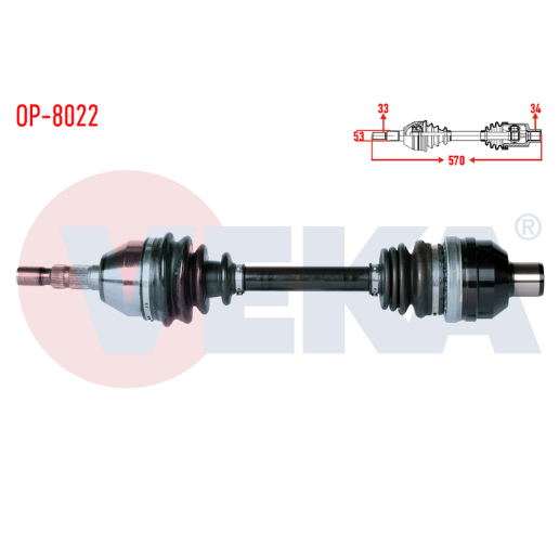 KOMPLE AKS SAĞ ÖN OPEL ASTRA H 1.3 CDTI UZUNLUK 570mm 2004-2010 374600